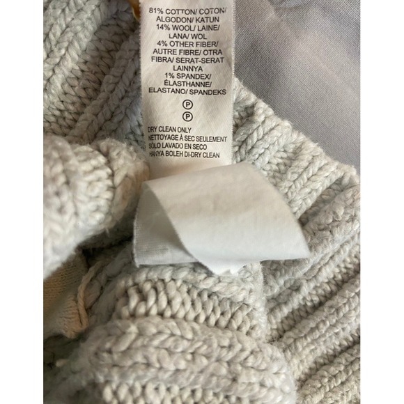 Lucky Brand Womens Small Cream Wool Blend Double Breasted Shawl Cardigan Sweater - Picture 15 of 16